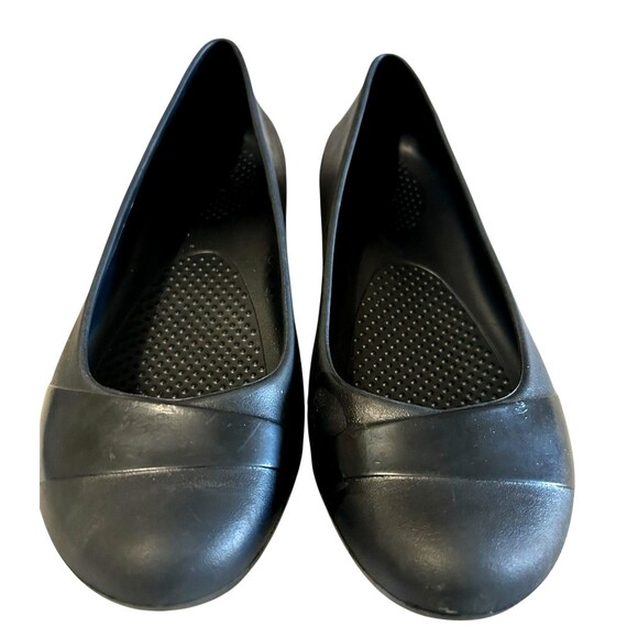 Crocs Gianna Black Ballet Flats Slip On Comfort Cap Toe Womens Size 8 - Picture 6 of 11